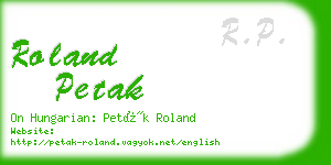 roland petak business card